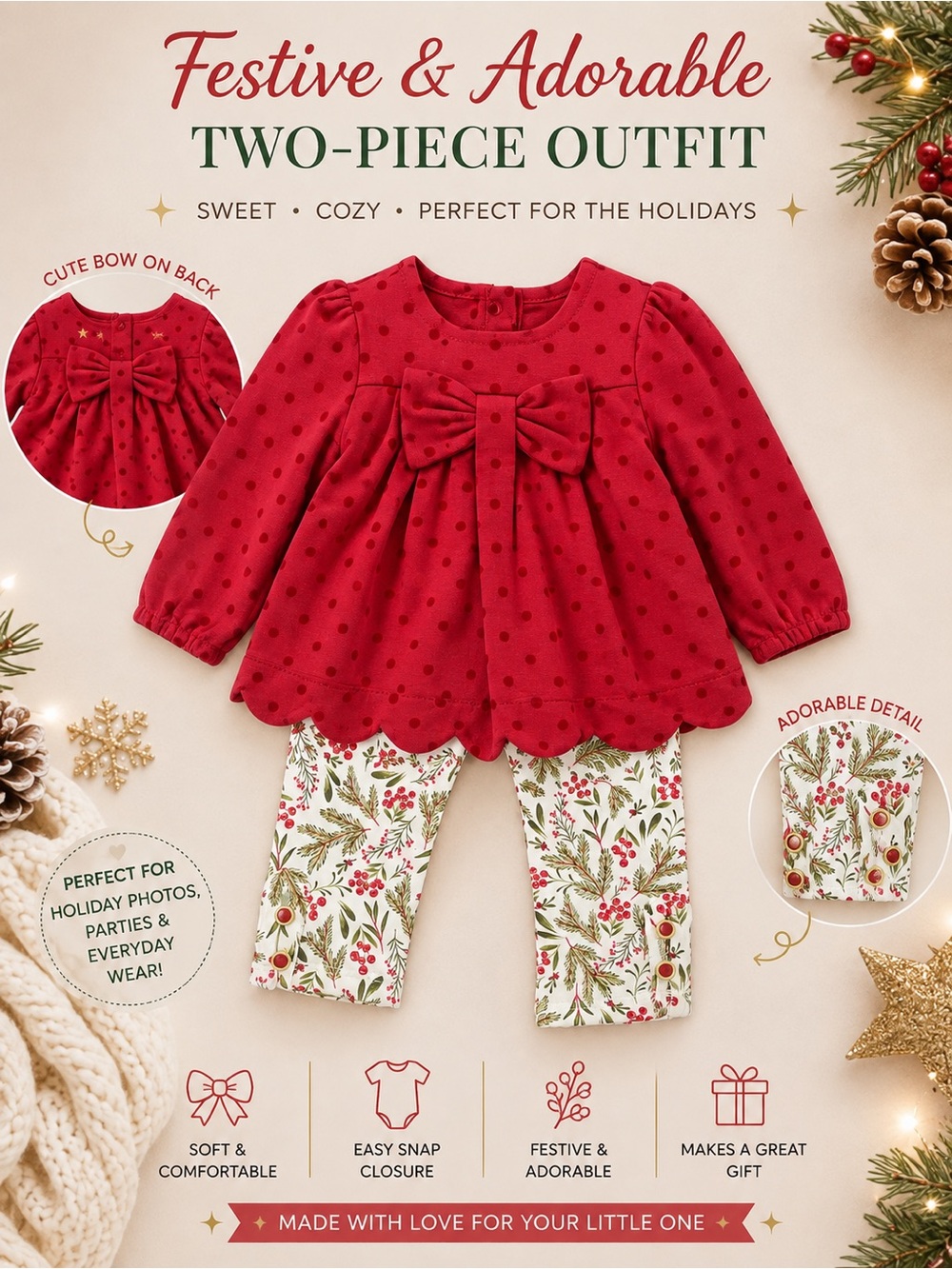 Tommy Bahama Red Polka Dot Baby Bottoms